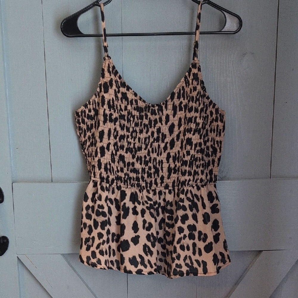 BiBi Tan and Black Leopard Print Tank